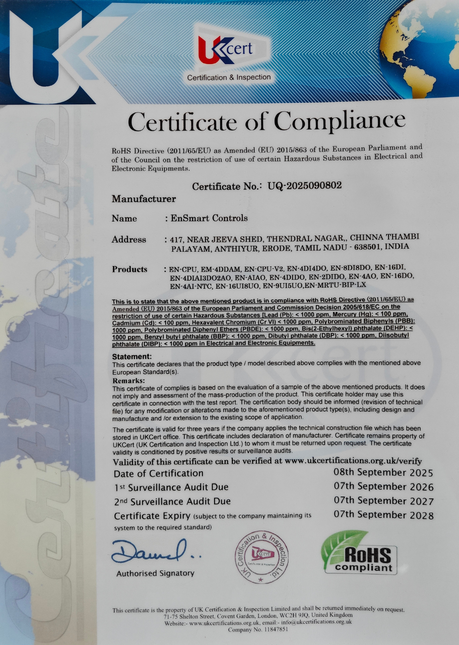Compliance Certificate